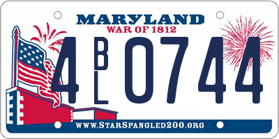 MD license plate 4BL0744