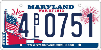 MD license plate 4BL0751