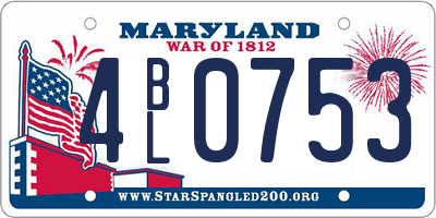 MD license plate 4BL0753