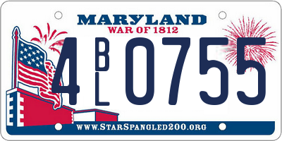 MD license plate 4BL0755