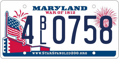 MD license plate 4BL0758