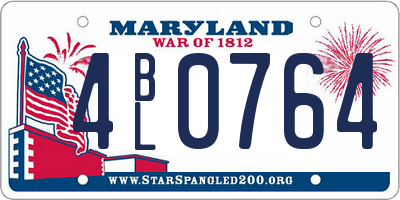 MD license plate 4BL0764