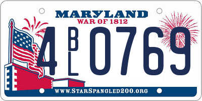 MD license plate 4BL0769