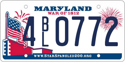 MD license plate 4BL0772