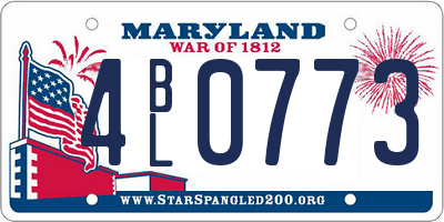 MD license plate 4BL0773