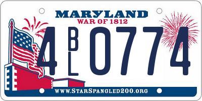 MD license plate 4BL0774