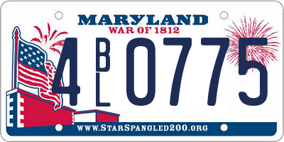 MD license plate 4BL0775