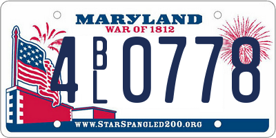 MD license plate 4BL0778