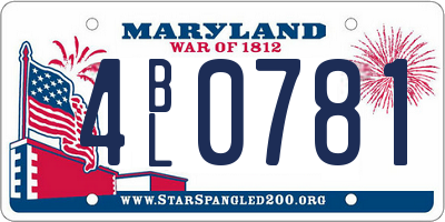 MD license plate 4BL0781