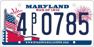 MD license plate 4BL0785