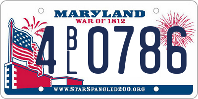 MD license plate 4BL0786