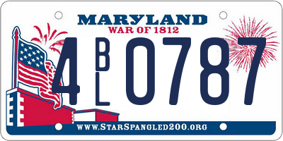 MD license plate 4BL0787