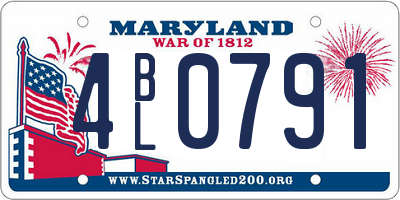 MD license plate 4BL0791