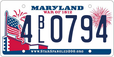 MD license plate 4BL0794