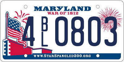 MD license plate 4BL0803