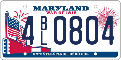MD license plate 4BL0804