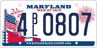 MD license plate 4BL0807
