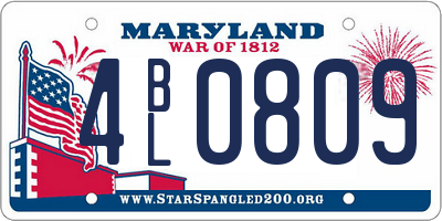 MD license plate 4BL0809