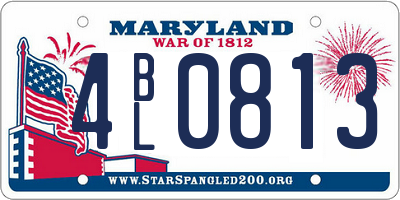 MD license plate 4BL0813