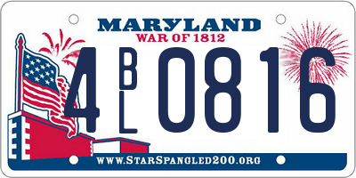 MD license plate 4BL0816