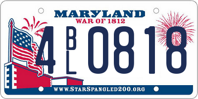 MD license plate 4BL0818