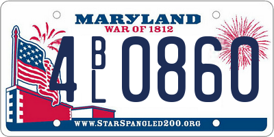 MD license plate 4BL0860