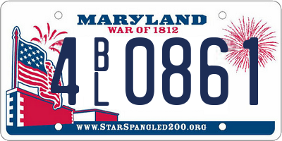 MD license plate 4BL0861