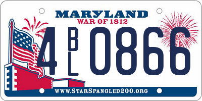 MD license plate 4BL0866