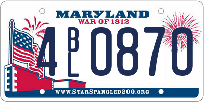 MD license plate 4BL0870