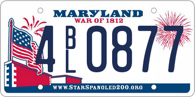 MD license plate 4BL0877