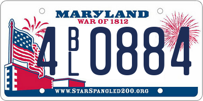 MD license plate 4BL0884