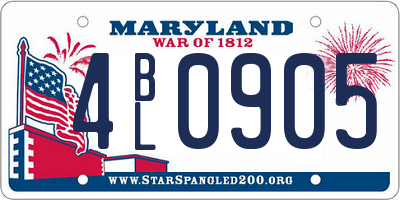 MD license plate 4BL0905