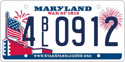 MD license plate 4BL0912