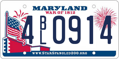 MD license plate 4BL0914