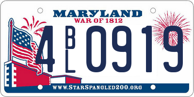 MD license plate 4BL0919