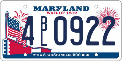 MD license plate 4BL0922