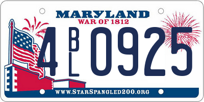 MD license plate 4BL0925