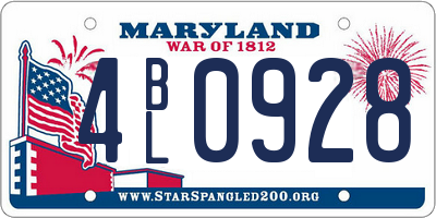 MD license plate 4BL0928