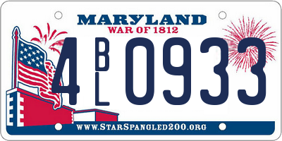 MD license plate 4BL0933