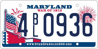 MD license plate 4BL0936