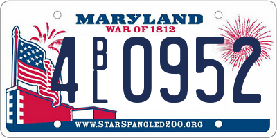 MD license plate 4BL0952