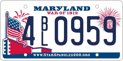 MD license plate 4BL0959