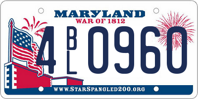 MD license plate 4BL0960
