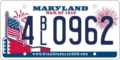 MD license plate 4BL0962