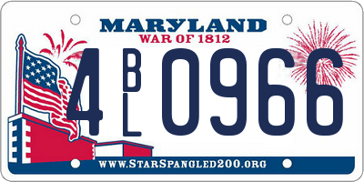 MD license plate 4BL0966