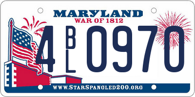 MD license plate 4BL0970