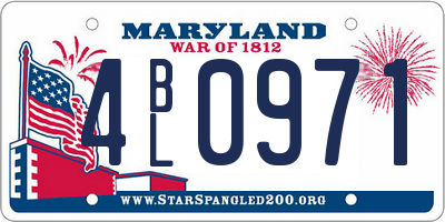 MD license plate 4BL0971