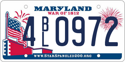 MD license plate 4BL0972