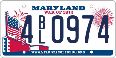 MD license plate 4BL0974