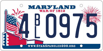 MD license plate 4BL0975